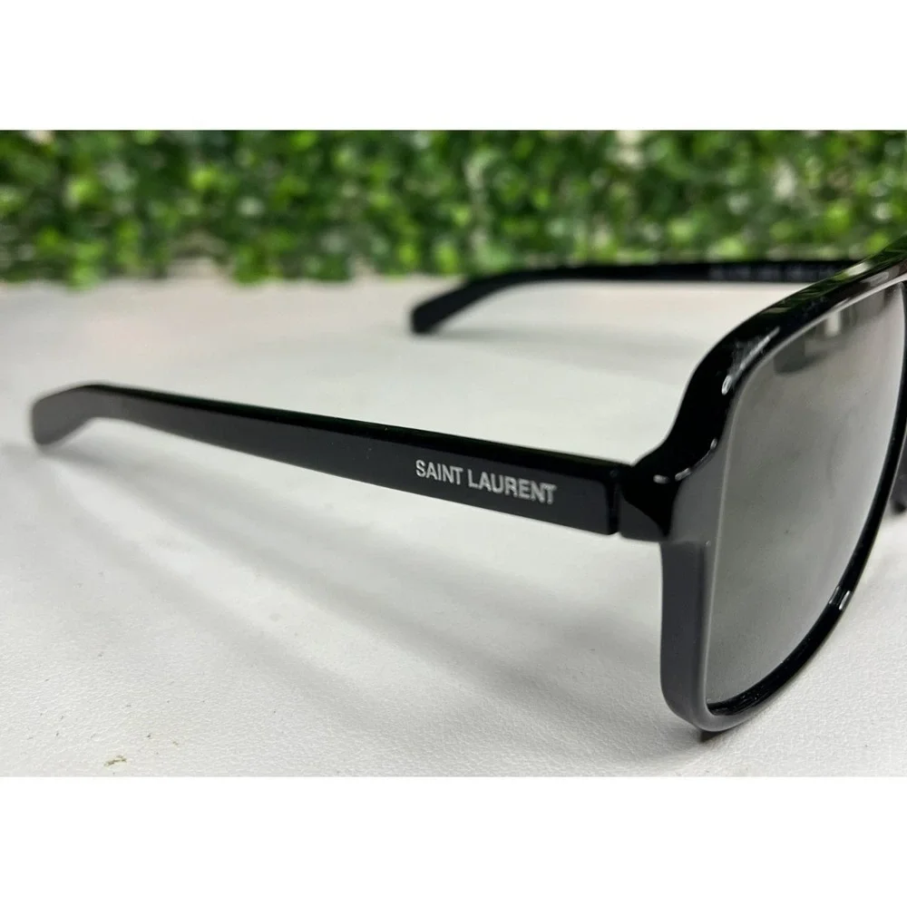 Yves Saint Laurent SL 176 001  Aviator Black Sunglasses 58mm Authentic PREOWNED